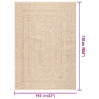 Tappeto ZIZUR Beige 160x230 cm Aspetto Iuta Interni ed Esterni
