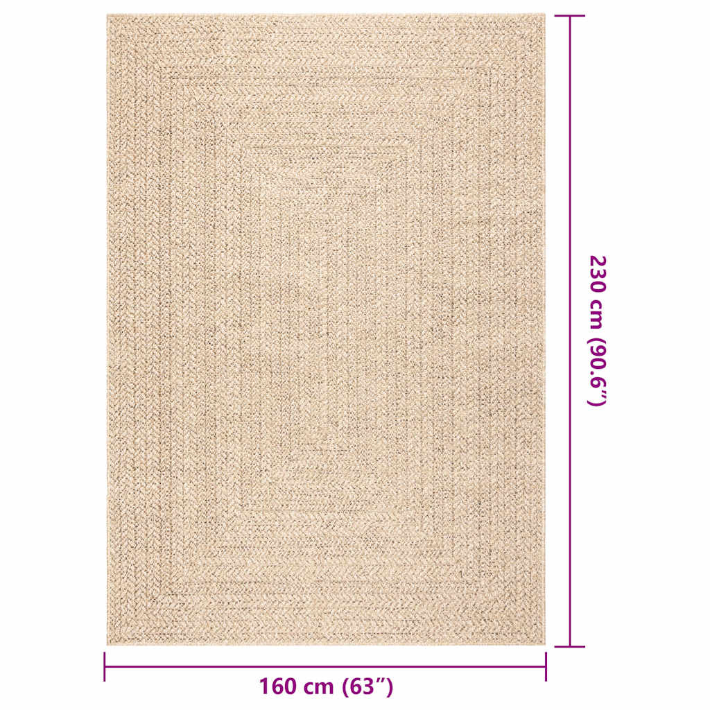 Tappeto ZIZUR Beige 160x230 cm Aspetto Iuta Interni ed Esterni