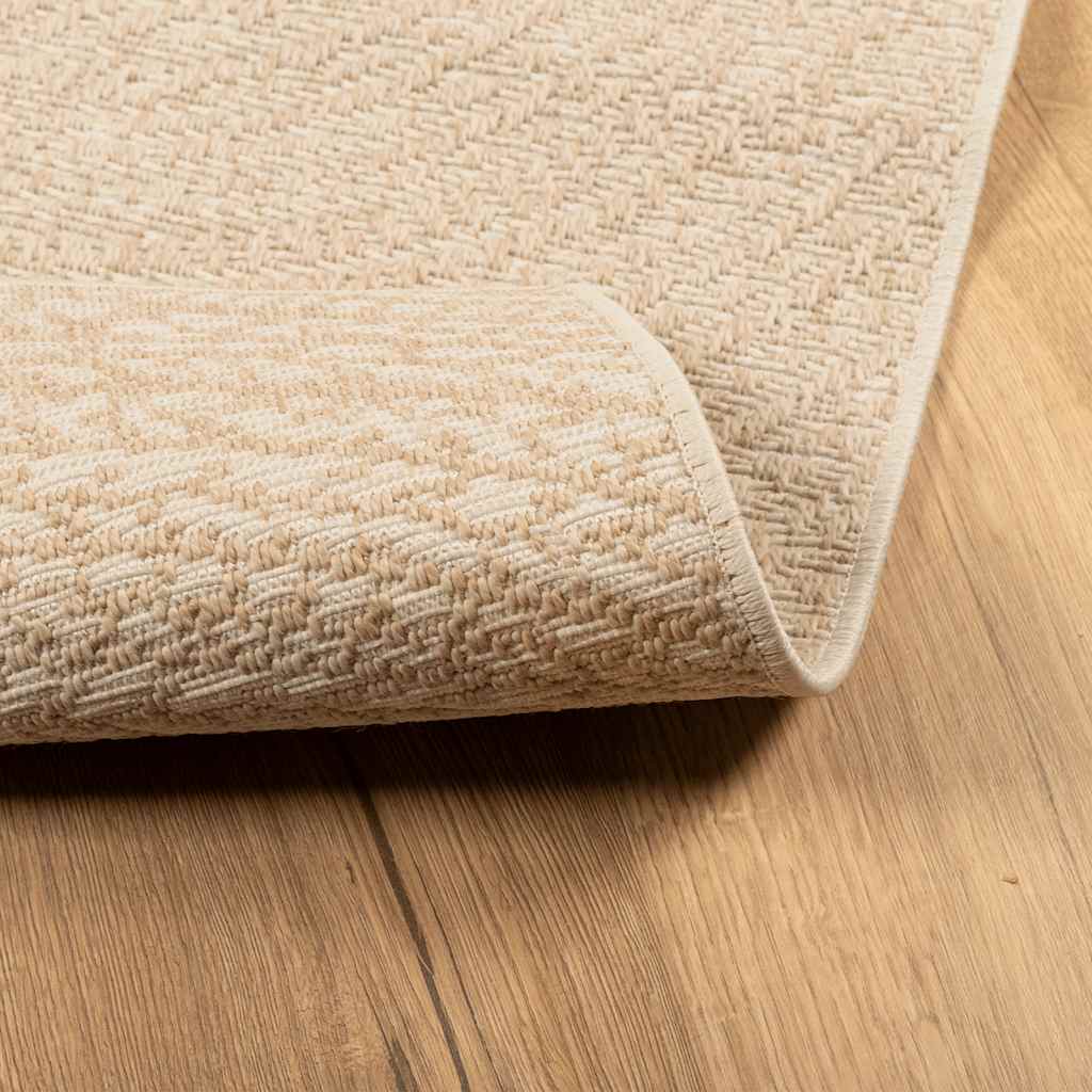 Tappeto ZIZUR Beige 80x150 cm Aspetto Iuta Interni ed Esterni