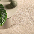 Tappeto ZIZUR Beige 120x120 cm Aspetto Iuta Interni ed Esterni