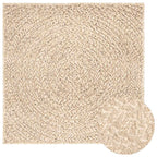 Tappeto ZIZUR Beige 120x120 cm Aspetto Iuta Interni ed Esterni