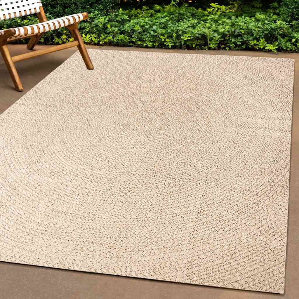 Tappeto ZIZUR Beige 120x170 cm Aspetto Iuta Interni ed Esterni