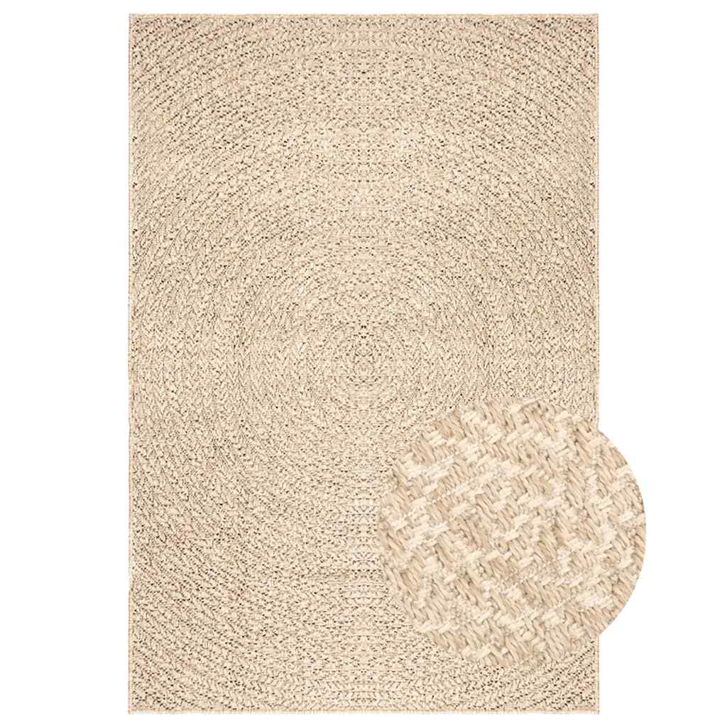 Tappeto ZIZUR Beige 120x170 cm Aspetto Iuta Interni ed Esterni