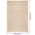 Tappeto ZIZUR Beige 120x170 cm Aspetto Iuta Interni ed Esterni