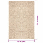 Tappeto ZIZUR Beige 140x200 cm Aspetto Iuta Interni ed Esterni