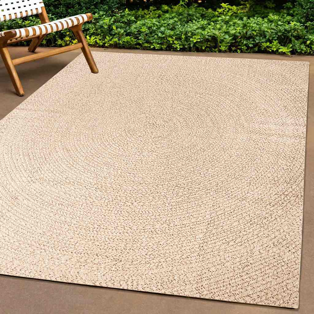 Tappeto ZIZUR Beige 160x230 cm Aspetto Iuta Interni ed Esterni