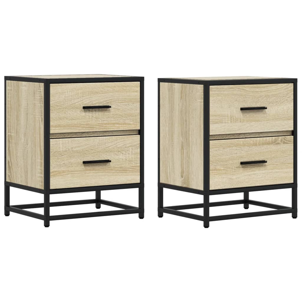 Comodini 2pz Rovere Sonoma 40x31x50 cm in Truciolato