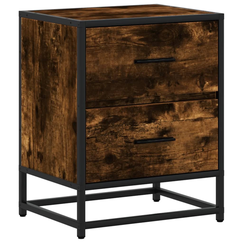 Comodino Rovere Fumo 40x31x50 cm in Truciolato