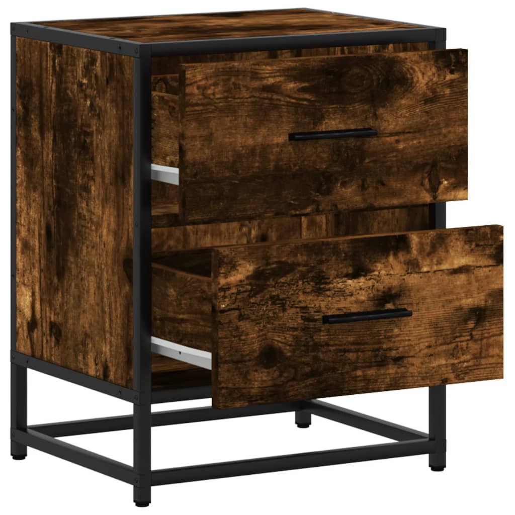 Comodini Rovere Fumo 2 pz 40x31x50 cm in Truciolato