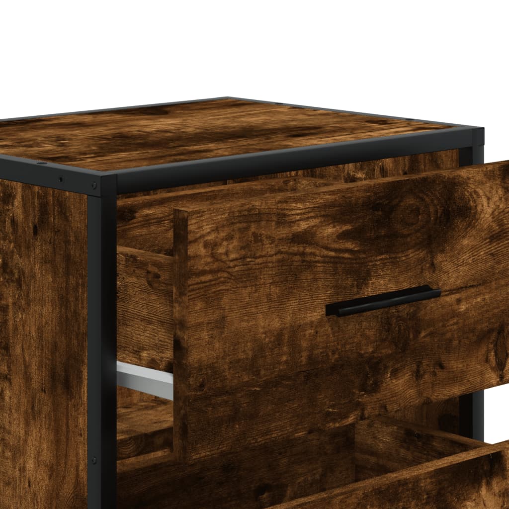 Comodini Rovere Fumo 2 pz 40x31x50 cm in Truciolato