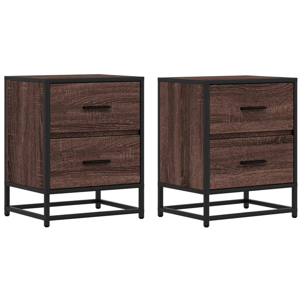 Comodini Rovere Marrone 2 pz 40x31x50 cm in Truciolato