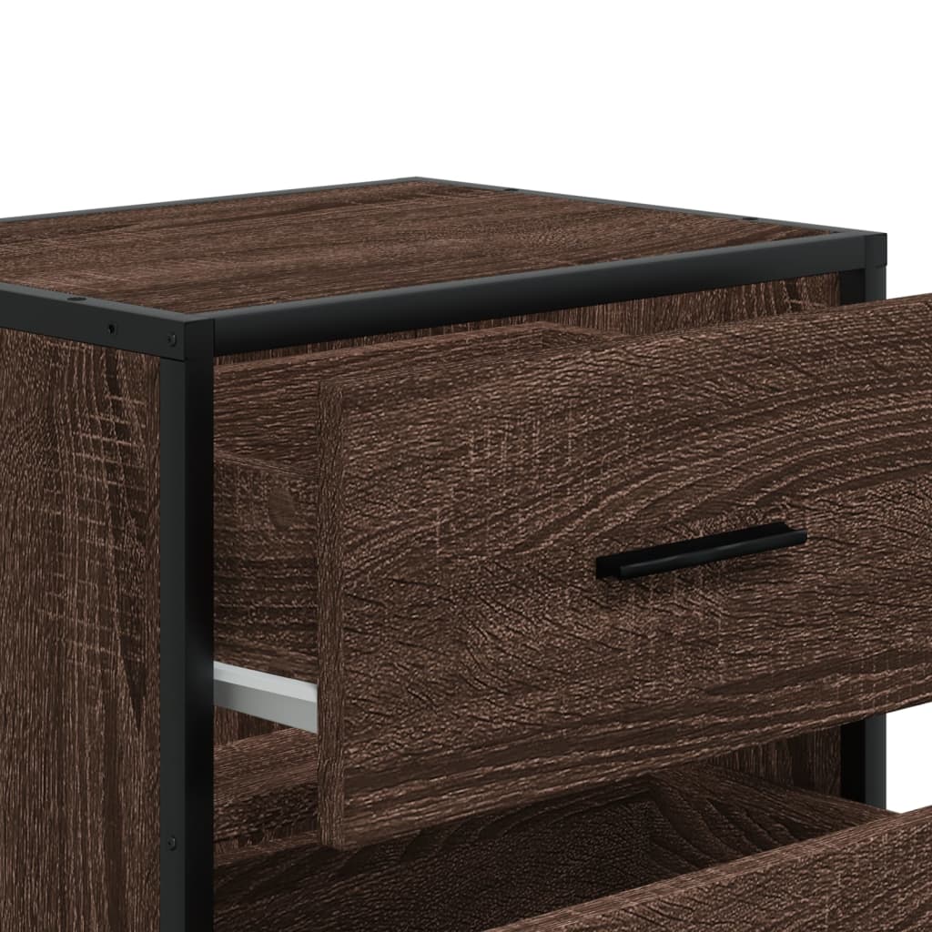Comodini Rovere Marrone 2 pz 40x31x50 cm in Truciolato