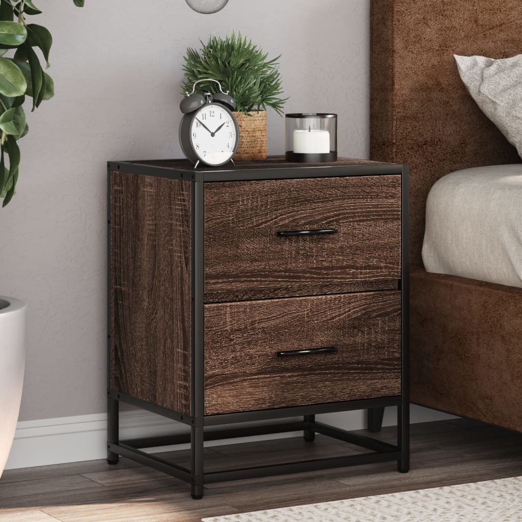 Comodini Rovere Marrone 2 pz 40x31x50 cm in Truciolato