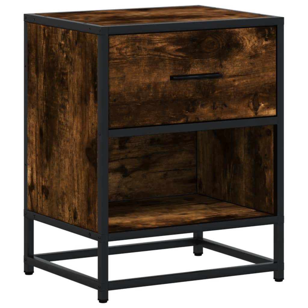 Comodino Rovere Fumo 40x31x50 cm in Truciolato