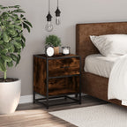 Comodino Rovere Fumo 40x31x50 cm in Truciolato