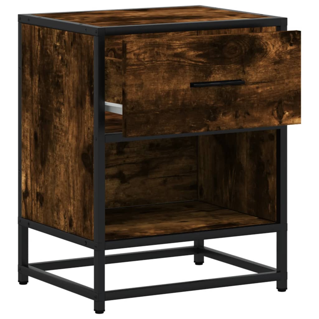 Comodini Rovere Fumo 2 pz 40x31x50 cm in Truciolato