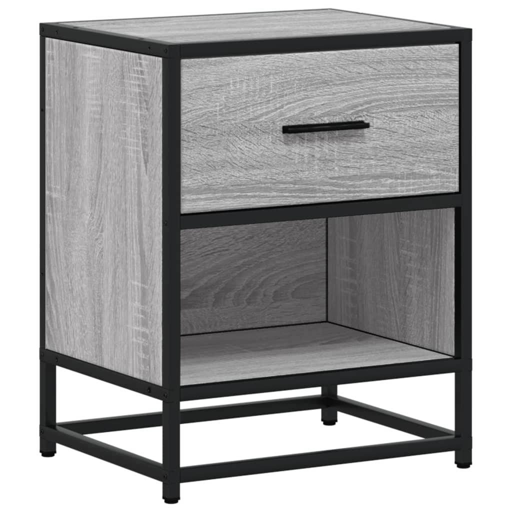 Comodino Grigio Sonoma 40x31x50 cm in Truciolato