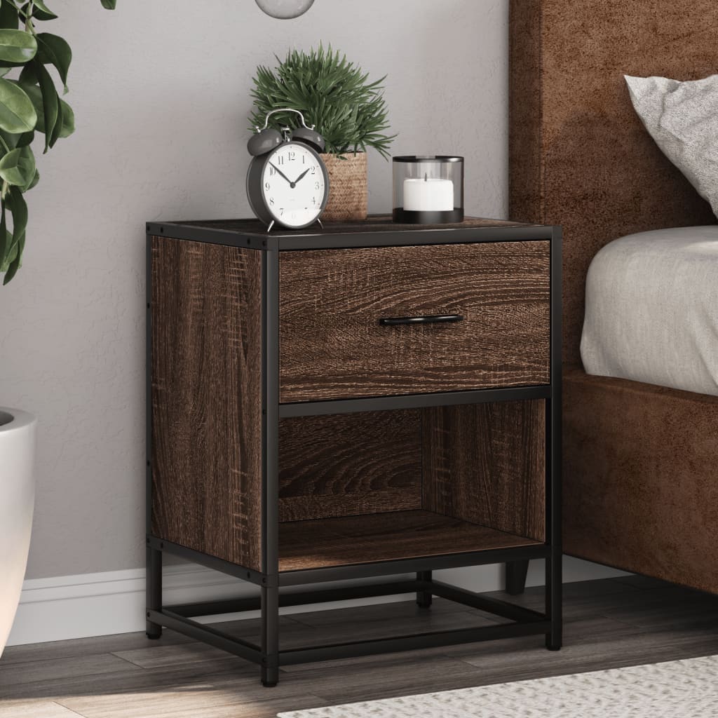 Comodino Rovere Marrone 40x31x50 cm in Truciolato