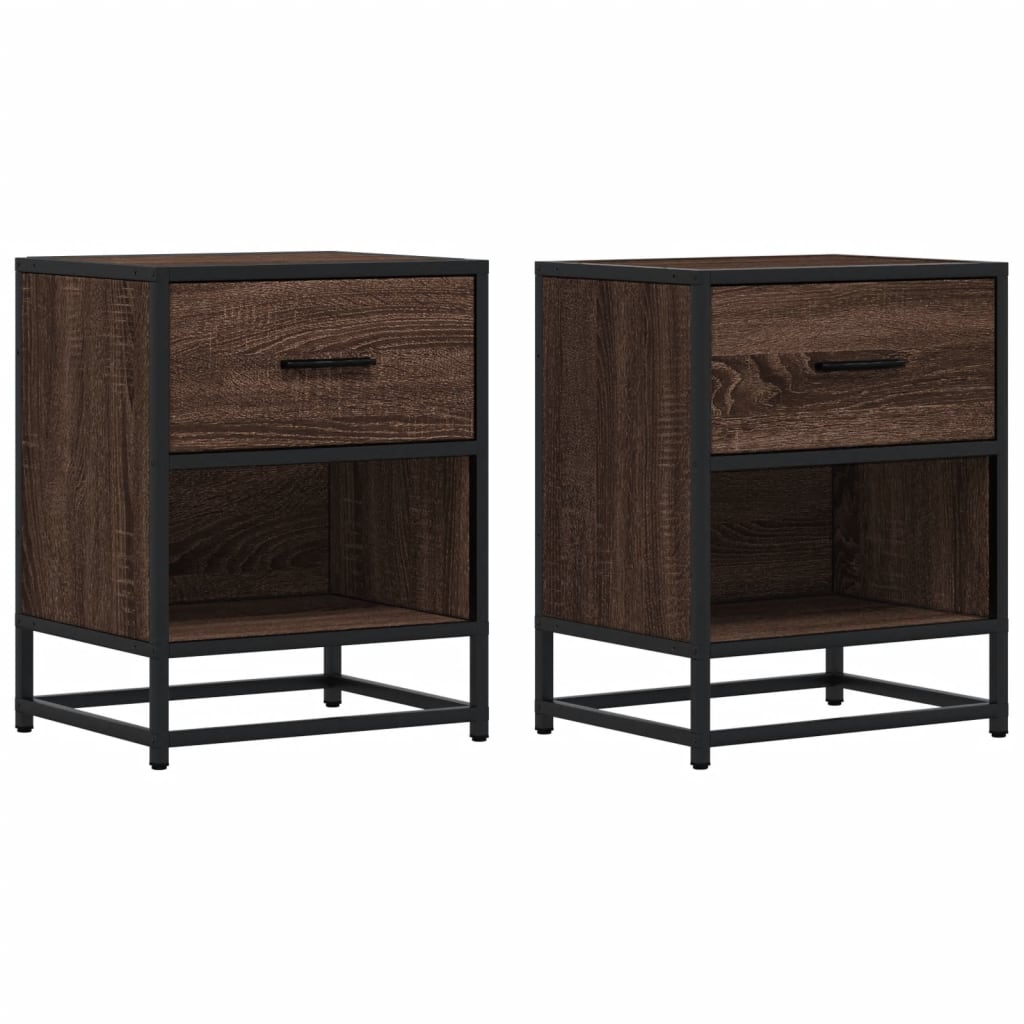 Comodini Rovere Marrone 2 pz 40x31x50 cm in Truciolato