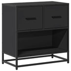 Comodino Nero 60x31x60 cm in Legno Multistrato e Metallo