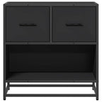 Comodino Nero 60x31x60 cm in Legno Multistrato e Metallo
