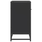 Comodino Nero 60x31x60 cm in Legno Multistrato e Metallo