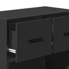 Comodino Nero 60x31x60 cm in Legno Multistrato e Metallo