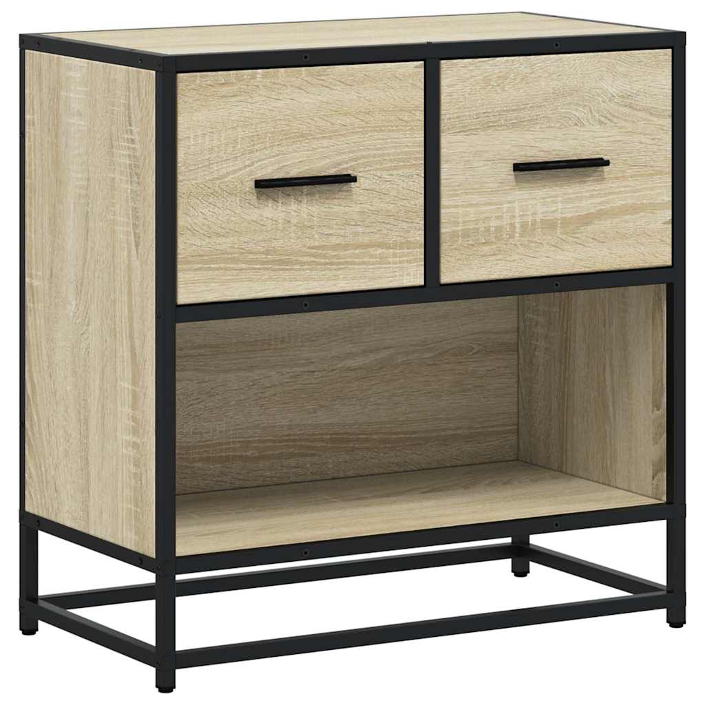 Comodino Rovere Sonoma 60x31x60 cm in Truciolato e Metallo
