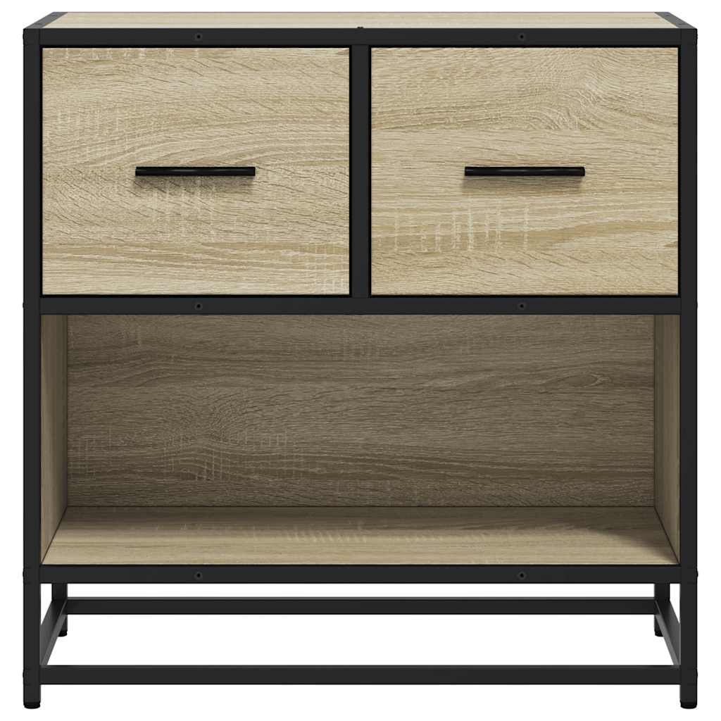 Comodino Rovere Sonoma 60x31x60 cm in Truciolato e Metallo