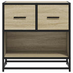 Comodino Rovere Sonoma 60x31x60 cm in Truciolato e Metallo