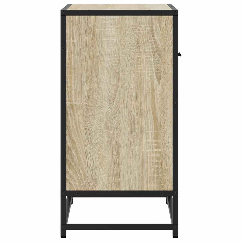 Comodino Rovere Sonoma 60x31x60 cm in Truciolato e Metallo