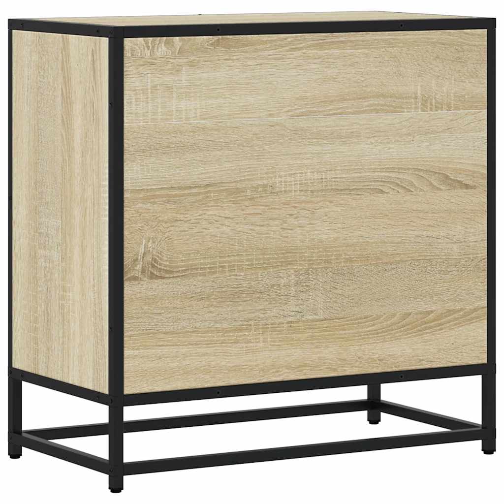 Comodino Rovere Sonoma 60x31x60 cm in Truciolato e Metallo