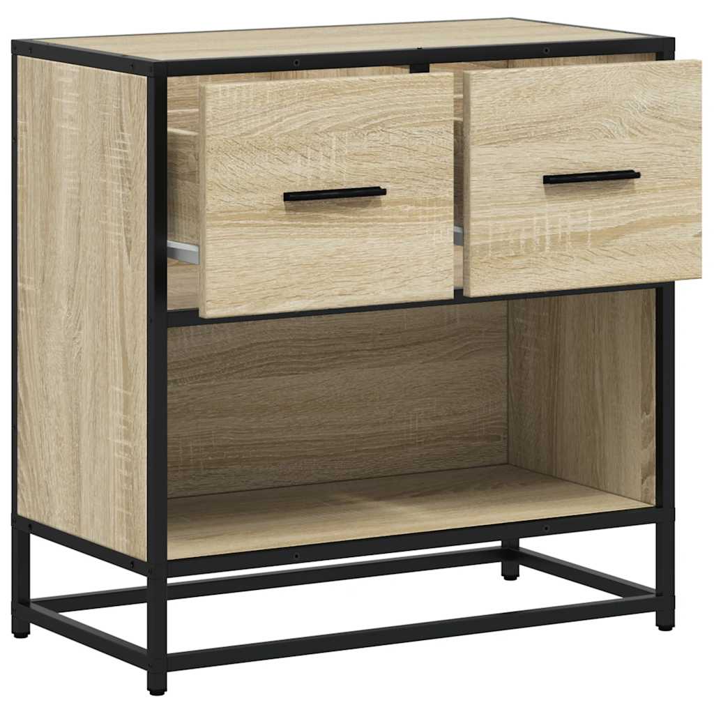 Comodino Rovere Sonoma 60x31x60 cm in Truciolato e Metallo