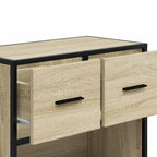 Comodino Rovere Sonoma 60x31x60 cm in Truciolato e Metallo