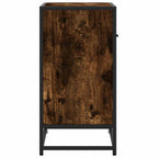 Comodino Rovere Fumo 60x31x60 cm in Legno Multistrato e Metallo