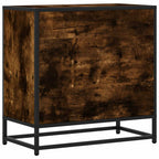 Comodino Rovere Fumo 60x31x60 cm in Legno Multistrato e Metallo