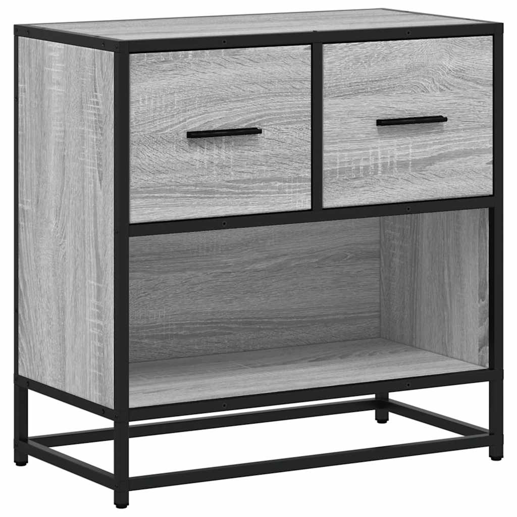 Comodino Grigio Sonoma 60x31x60 cm Legno Multistrato e Metallo