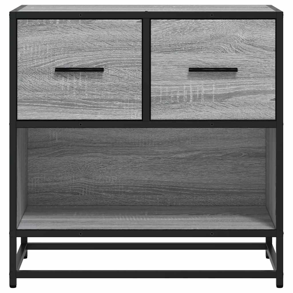 Comodino Grigio Sonoma 60x31x60 cm Legno Multistrato e Metallo
