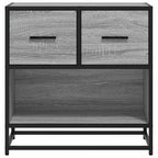 Comodino Grigio Sonoma 60x31x60 cm Legno Multistrato e Metallo