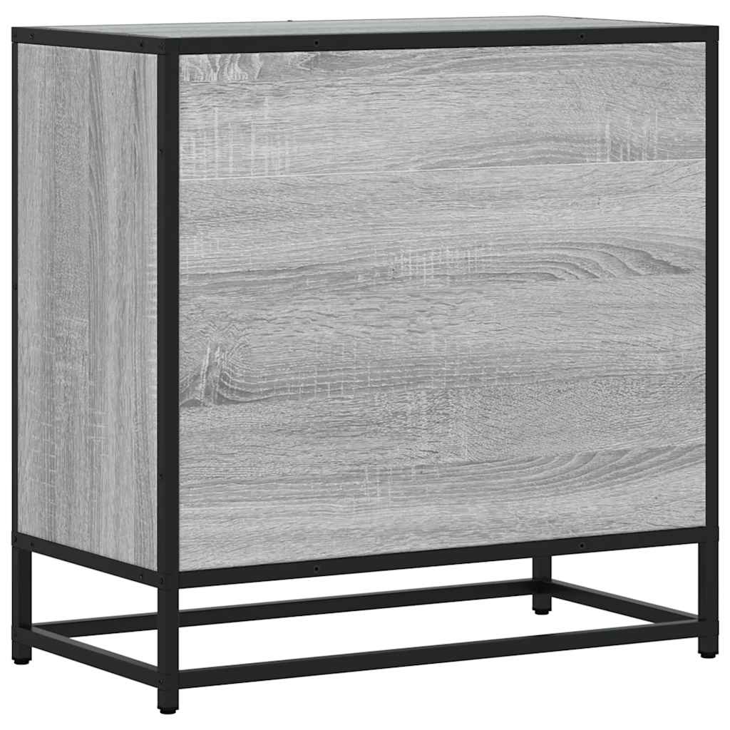 Comodino Grigio Sonoma 60x31x60 cm Legno Multistrato e Metallo