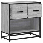 Comodino Grigio Sonoma 60x31x60 cm Legno Multistrato e Metallo