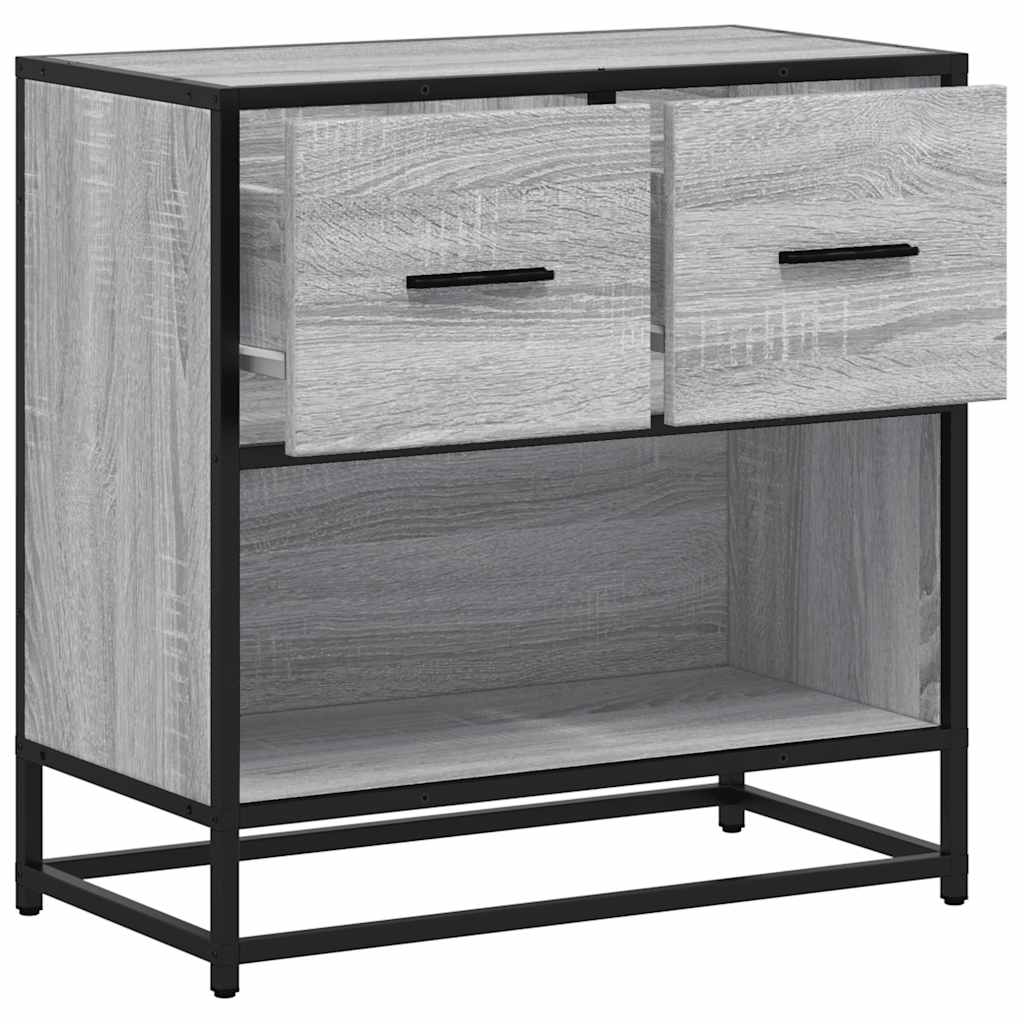 Comodino Grigio Sonoma 60x31x60 cm Legno Multistrato e Metallo