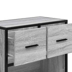 Comodino Grigio Sonoma 60x31x60 cm Legno Multistrato e Metallo