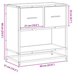 Comodino Grigio Sonoma 60x31x60 cm Legno Multistrato e Metallo