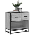 Comodino Grigio Sonoma 60x31x60 cm Legno Multistrato e Metallo