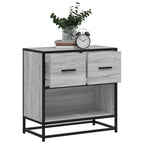 Comodino Grigio Sonoma 60x31x60 cm Legno Multistrato e Metallo
