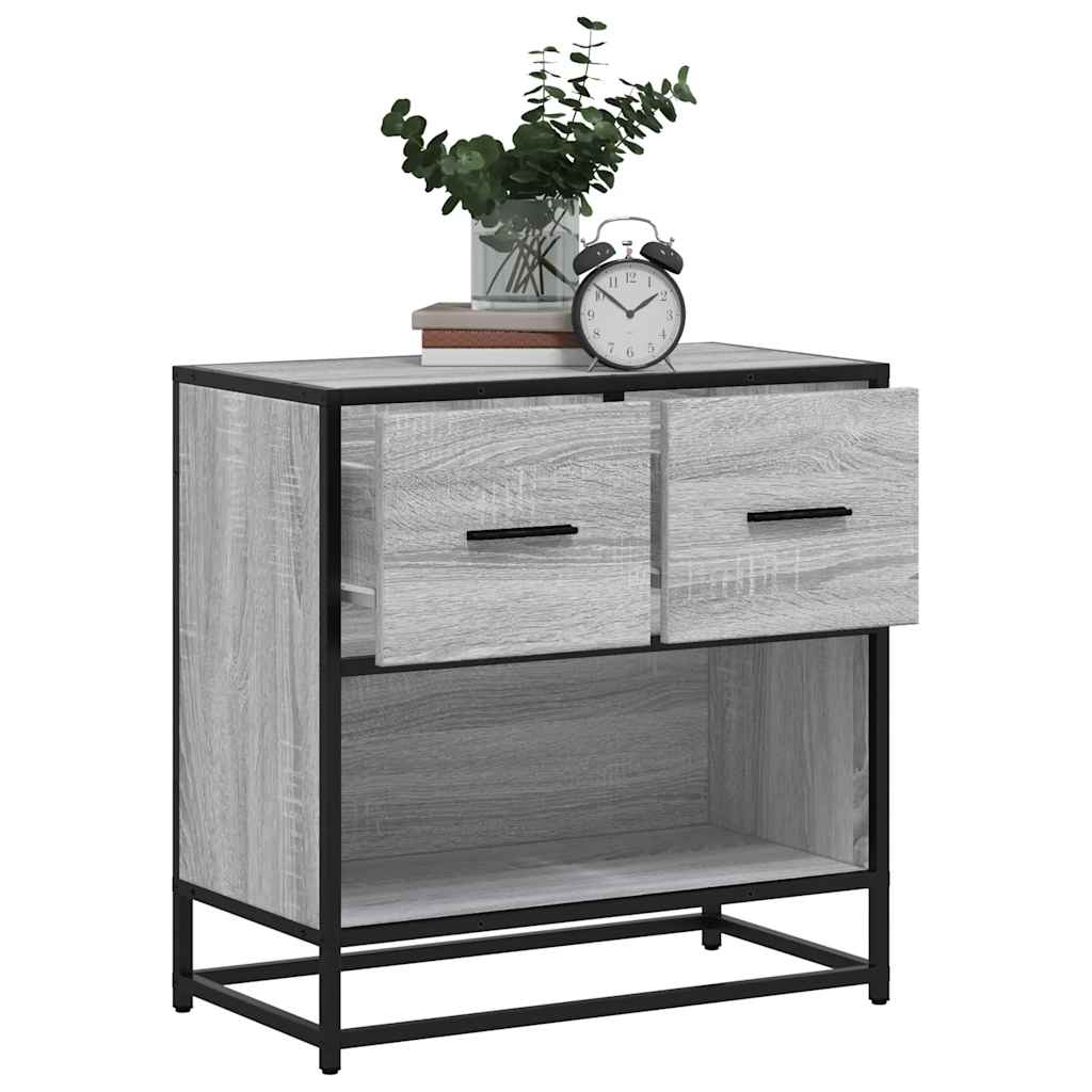 Comodino Grigio Sonoma 60x31x60 cm Legno Multistrato e Metallo