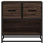 Comodino Rovere Marrone 60x31x60 cm Legno Multistrato e Metallo