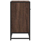 Comodino Rovere Marrone 60x31x60 cm Legno Multistrato e Metallo