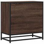 Comodino Rovere Marrone 60x31x60 cm Legno Multistrato e Metallo
